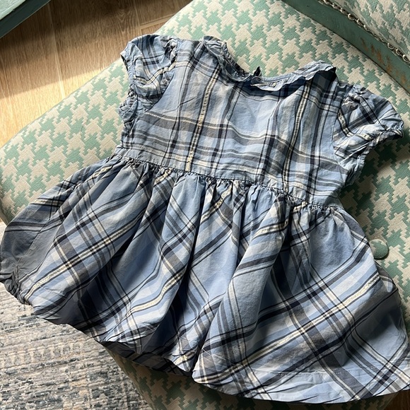 Janie and Jack periwinkle plaid blouse girls size 6 - Picture 4 of 6